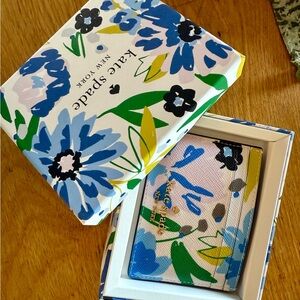 Brand new Kate Spade Blue and Green Floral Card Case
